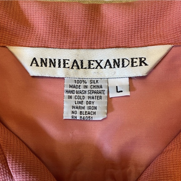 VTG Annie Alexander Top 100% Silk Pink - Picture 2 of 9